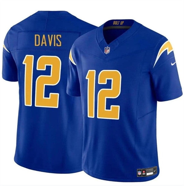 Los Angeles Chargers #12 Derius Davis Royal 2024 FUSE Vapor Limited Jersey