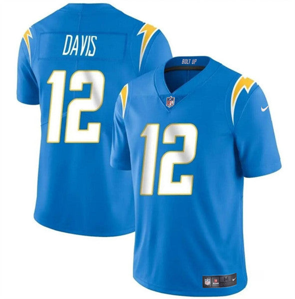 Los Angeles Chargers #12 Derius Davis Blue 2024 Vapor Limited Football Jersey