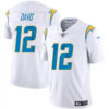 Los Angeles Chargers #12 Derius Davis White 2024 Vapor Limited Football Jersey