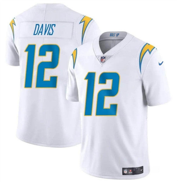 Los Angeles Chargers #12 Derius Davis White 2024 Vapor Limited Football Jersey