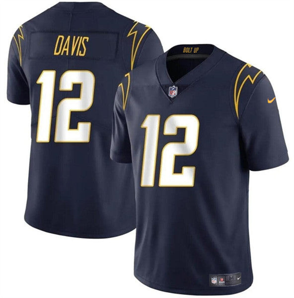 Los Angeles Chargers #12 Derius Davis Navy 2024 Vapor Limited Football Jersey