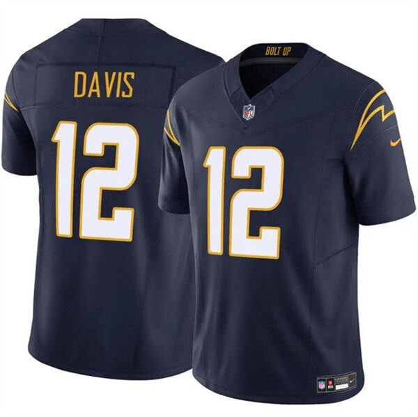 Los Angeles Chargers #12 Derius Davis Navy 2024 FUSE Vapor Limited Jersey