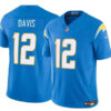 Los Angeles Chargers #12 Derius Davis Blue 2024 FUSE Vapor Limited Jersey