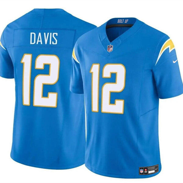 Los Angeles Chargers #12 Derius Davis Blue 2024 FUSE Vapor Limited Jersey