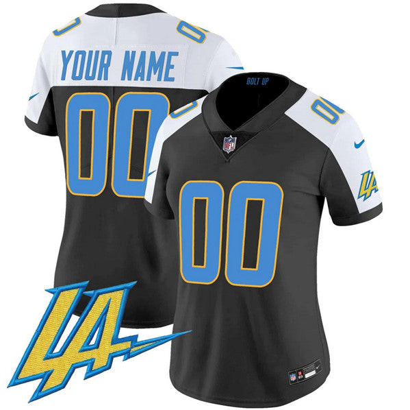 Jersey Los Angeles Chargers ACTIVE PLAYER Custom Black White 2024 FUSE V2