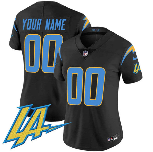 Jersey Los Angeles Chargers Customized Black 2024 FUSE V2 Limited Stitched Football