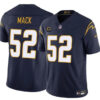 Los Angeles Chargers #52 Khalil Mack Navy 2024 FUSE With 4 Star C Patch Vapor Jersey