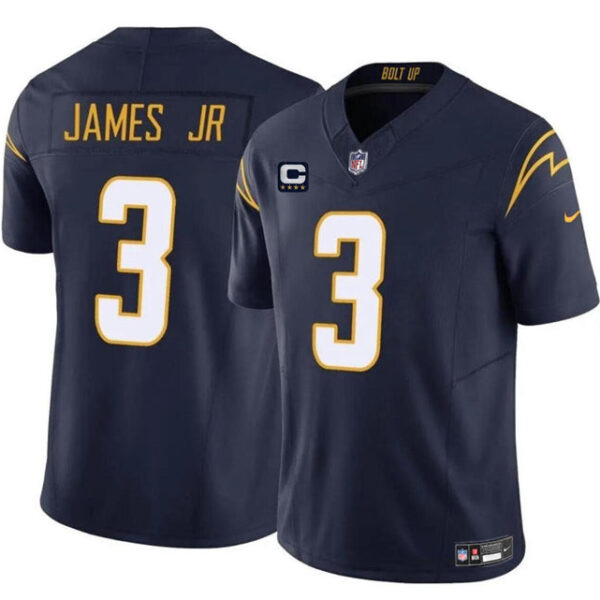 Los Angeles Chargers #3 Derwin James Jr Navy 2024 FUSE With 4 Star C Patch Jersey