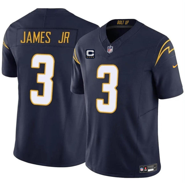 Los Angeles Chargers #3 Derwin James Jr Navy 2024 FUSE With 4 Star C Patch Jersey