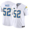 Los Angeles Chargers #52 Khalil Mack White 2024 FUSE With 4 Star C Patch Vapor Jersey