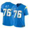 Los Angeles Chargers #76 Joe Alt Light Blue 2024 With Dradt Patch Vapor Limited Jersey