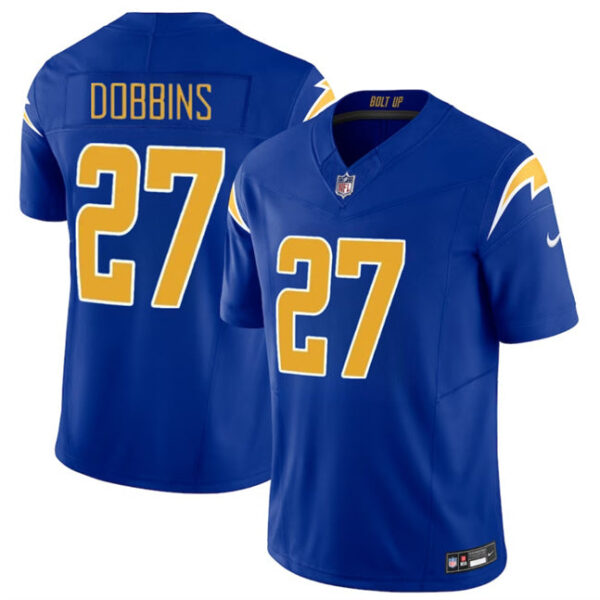 Los Angeles Chargers #27 JK Dobbins Royal 2024 FUSE Vapor Limited Stitched Football Jersey