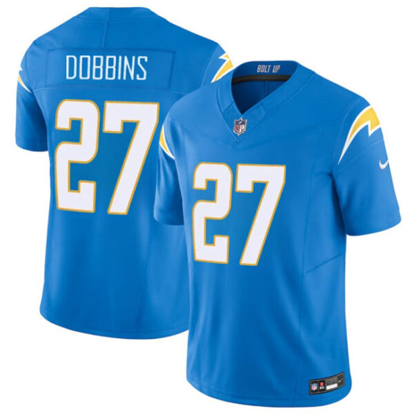 Los Angeles Chargers #27 JK Dobbins Blue 2024 FUSE Vapor Limited Stitched Football Jersey