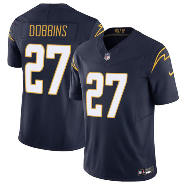 Los Angeles Chargers #27 JK Dobbins Navy 2024 FUSE Vapor Limited Stitched Football Jersey