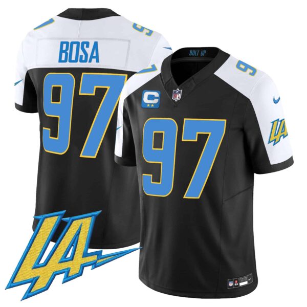 Men’s Chargers Vapor Limited Jersey V2 – All Stitched – Black Alternate – Joey Bosa