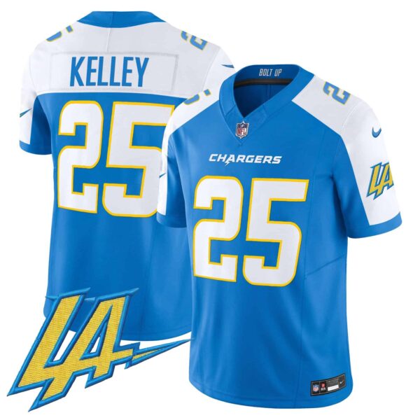 Men’s Chargers Vapor Limited Jersey V2 – All Stitched – Blue Alternate – Joshua Kelley