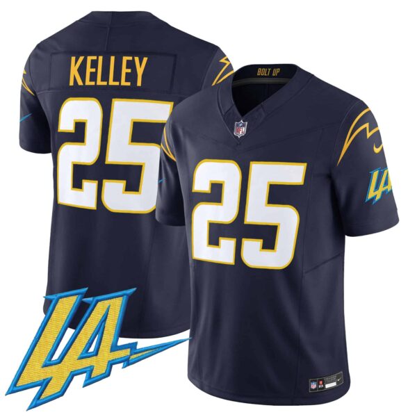 Men’s Chargers Vapor Limited Jersey V2 – All Stitched – Navy – Joshua Kelley