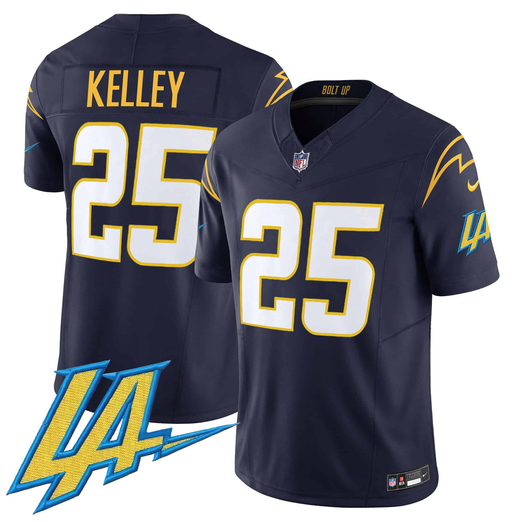 Men’s Chargers Vapor Limited Jersey V2 – All Stitched – Navy – Joshua Kelley