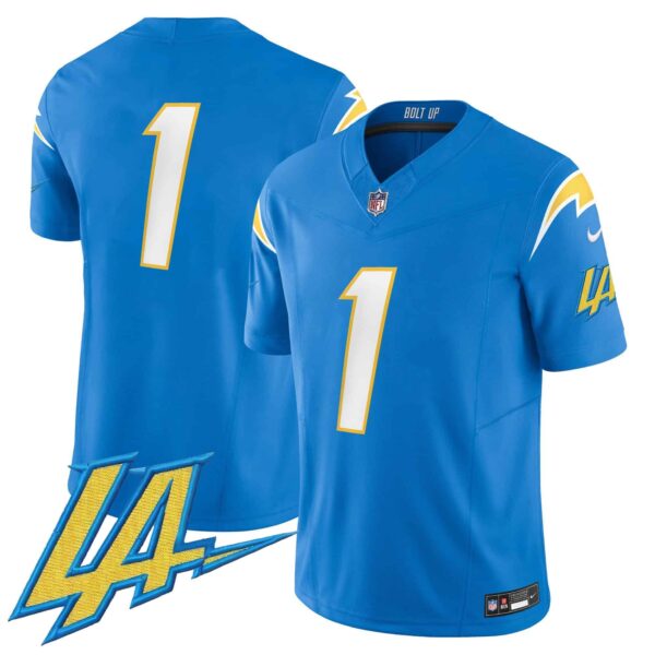 Men’s Chargers Vapor Limited Jersey V2 – All Stitched – Powder Blue – #1 Team