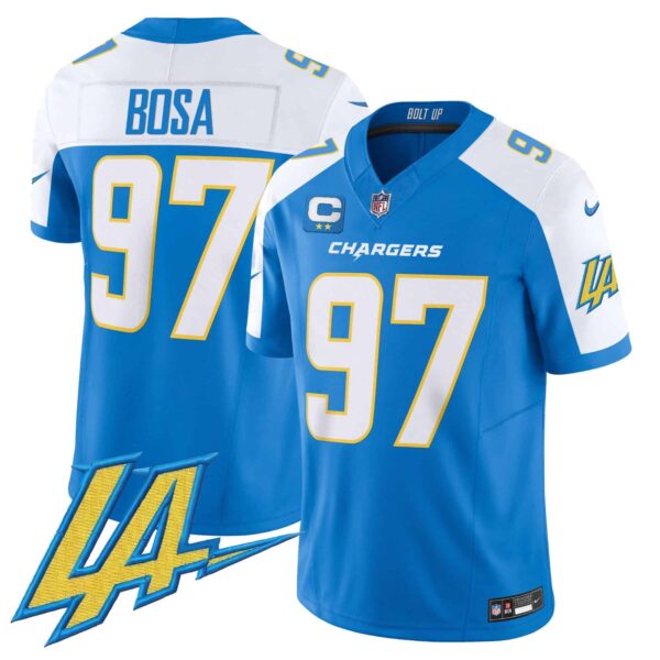 Men’s Chargers Vapor Limited Jersey V2 – All Stitched – Blue Alternate – Joey Bosa