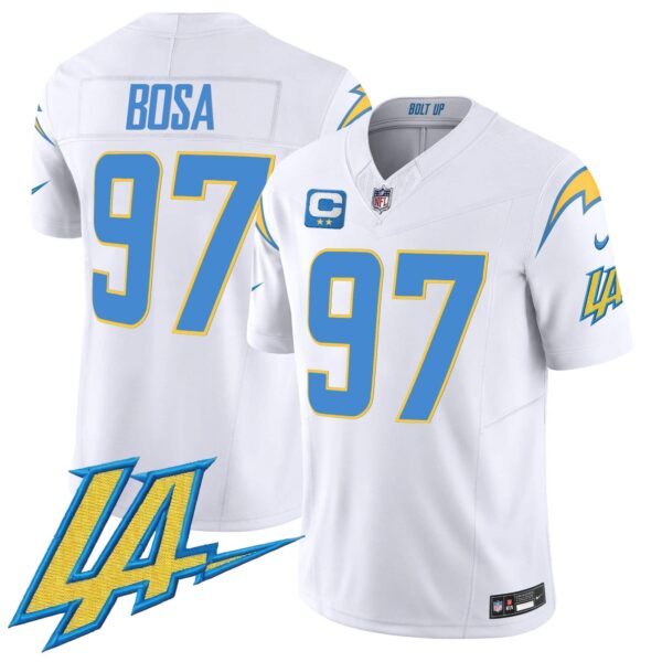Men’s Chargers Vapor Limited Jersey V2 – All Stitched – White – Joey Bosa