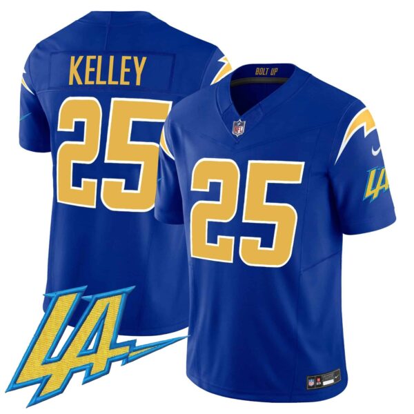Men’s Chargers Vapor Limited Jersey V2 – All Stitched – Royal – Joshua Kelley