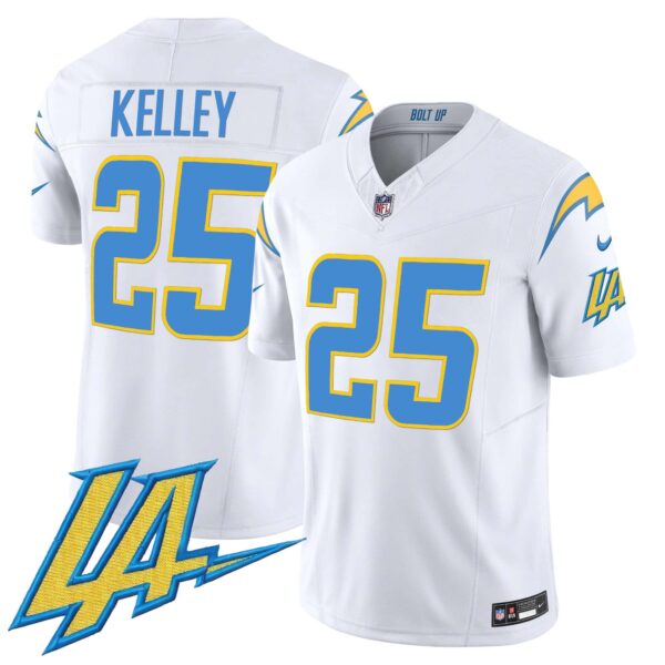 Men’s Chargers Vapor Limited Jersey V2 – All Stitched – White – Joshua Kelley