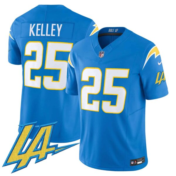 Men’s Chargers Vapor Limited Jersey V2 – All Stitched – Powder Blue – Joshua Kelley