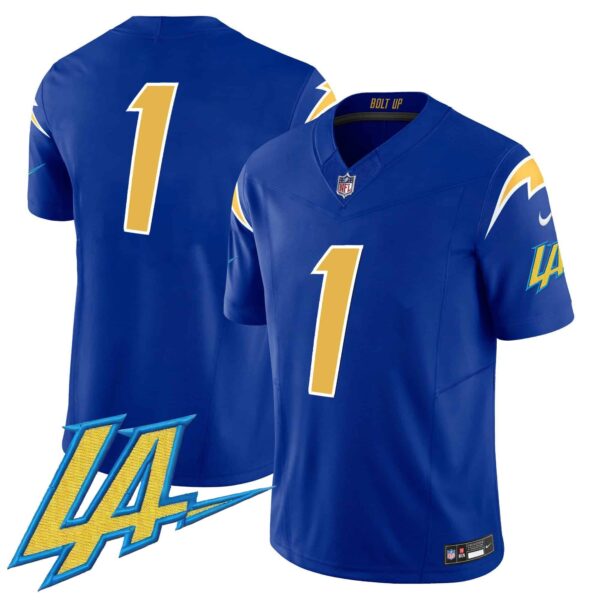 Men’s Chargers Vapor Limited Jersey V2 – All Stitched – Royal – #1 Team
