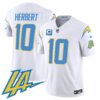 Men’s Chargers Vapor Limited Jersey V2 – All Stitched – White – Justin Herbert