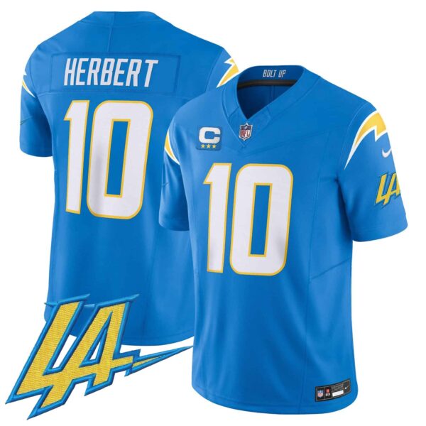 Men’s Chargers Vapor Limited Jersey V2 – All Stitched – Powder Blue – Justin Herbert