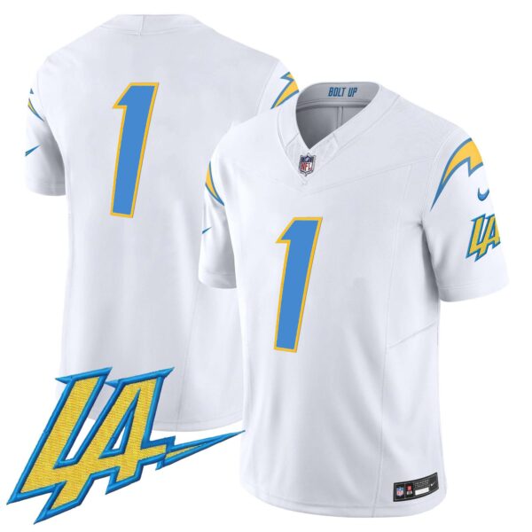 Men’s Chargers Vapor Limited Jersey V2 – All Stitched – White – #1 Team