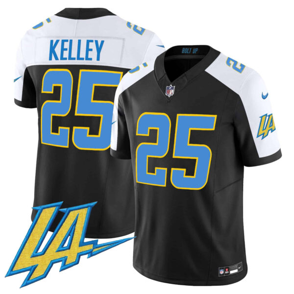 Men’s Chargers Vapor Limited Jersey V2 – All Stitched – Black Alternate – Joshua Kelley