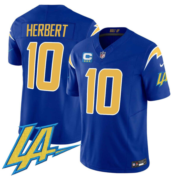 Men’s Chargers Vapor Limited Jersey V2 – All Stitched – Royal – Justin Herbert
