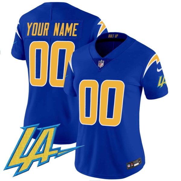 Chargers Vapor Limited Custom Jersey V2 – All Stitched – Women – Royal