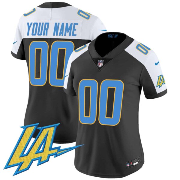 Chargers Vapor Limited Custom Jersey V2 – All Stitched – Women – Black Alternate