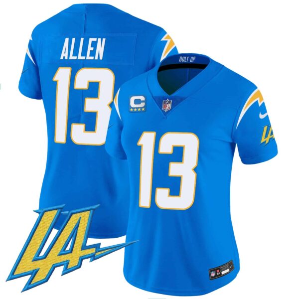 Women’s Chargers Vapor Limited Jersey V2 – All Stitched – Powder Blue – Keenan Allen