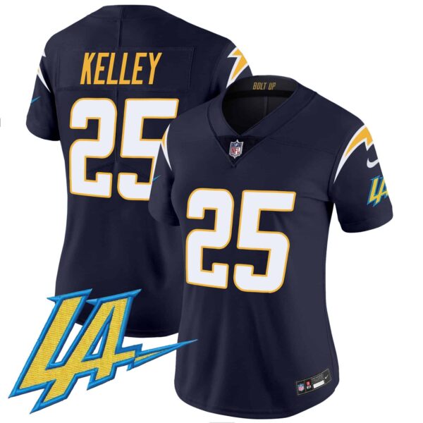 Women’s Chargers Vapor Limited Jersey V2 – All Stitched – Navy – Joshua Kelley