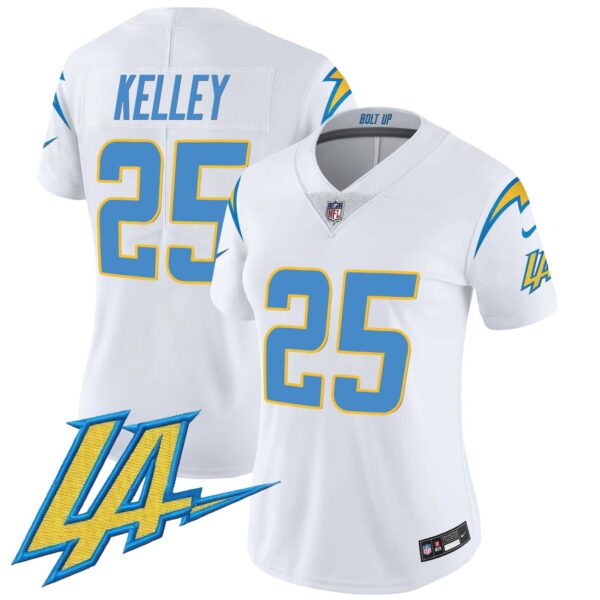 Women’s Chargers Vapor Limited Jersey V2 – All Stitched – White – Joshua Kelley
