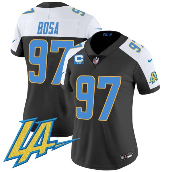 Women’s Chargers Vapor Limited Jersey V2 – All Stitched – Black Alternate – Joey Bosa
