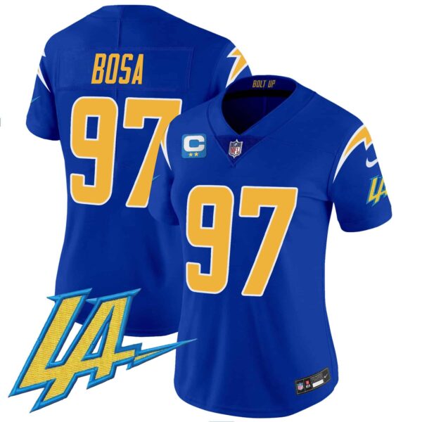 Women’s Chargers Vapor Limited Jersey V2 – All Stitched – Royal – Joey Bosa