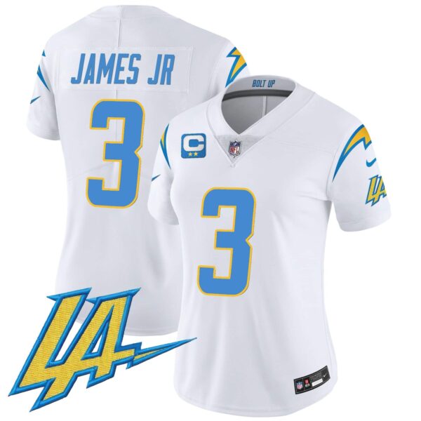 Women’s Chargers Vapor Limited Jersey V2 – All Stitched – White – Derwin James Jr.
