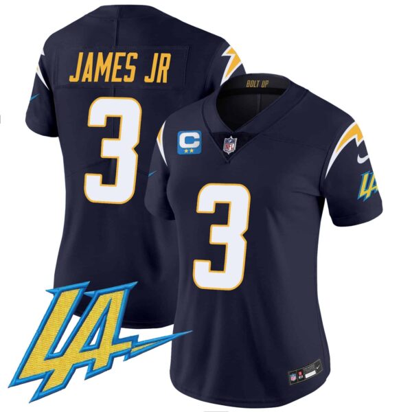 Women’s Chargers Vapor Limited Jersey V2 – All Stitched – Navy – Derwin James Jr.