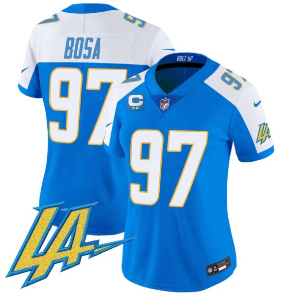 Women’s Chargers Vapor Limited Jersey V2 – All Stitched – Blue Alternate – Joey Bosa