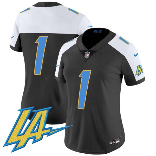 Women’s Chargers Vapor Limited Jersey V2 – All Stitched – Black Alternate – #1 Team