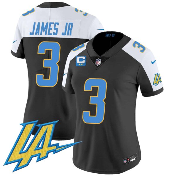 Women’s Chargers Vapor Limited Jersey V2 – All Stitched – Black Alternate – Derwin James Jr.