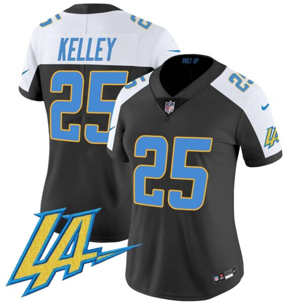 Women’s Chargers Vapor Limited Jersey V2 – All Stitched – Black Alternate – Joshua Kelley