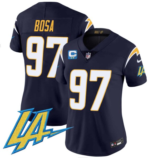 Women’s Chargers Vapor Limited Jersey V2 – All Stitched – Navy – Joey Bosa