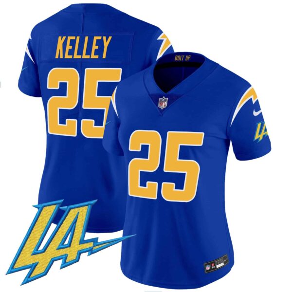 Women’s Chargers Vapor Limited Jersey V2 – All Stitched – Royal – Joshua Kelley
