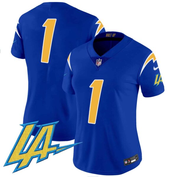 Women’s Chargers Vapor Limited Jersey V2 – All Stitched – Royal – #1 Team